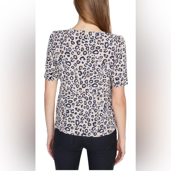 SANCTUARY Leopard PRINT PEPLUM BUTTON-DOWN TOP Medium - Picture 2 of 11